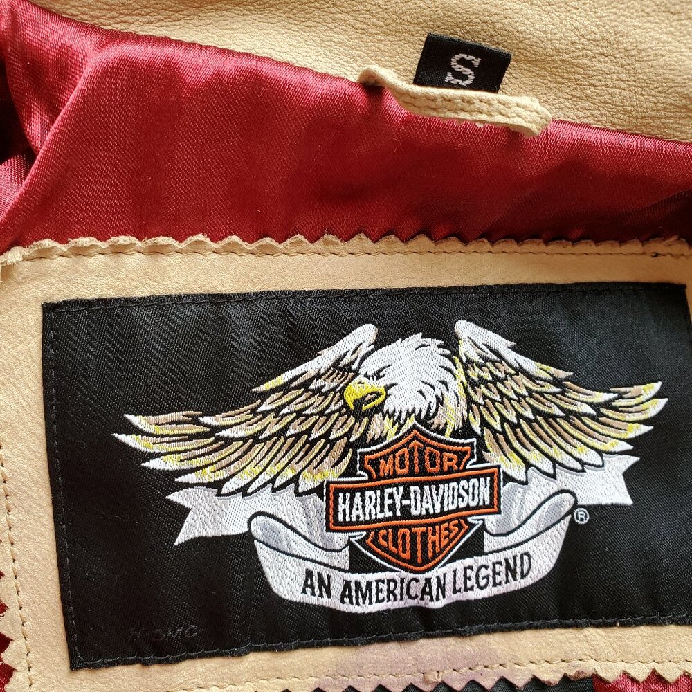 Harley suede Leather motorcycle jacket tan beige brown red gray green black 4 6 - Picture 12 of 13